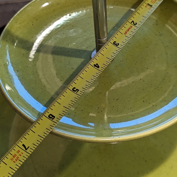 California poppy trail chartreuse two tier tidbit tray - Picture 4 of 13